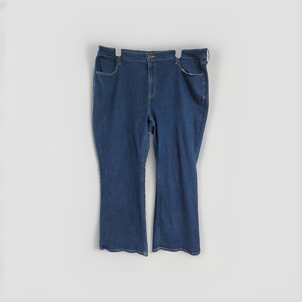 Old Navy WOW Flare Jeans Womens 18 High Rise Dark Wash Stretch Denim Blue F80